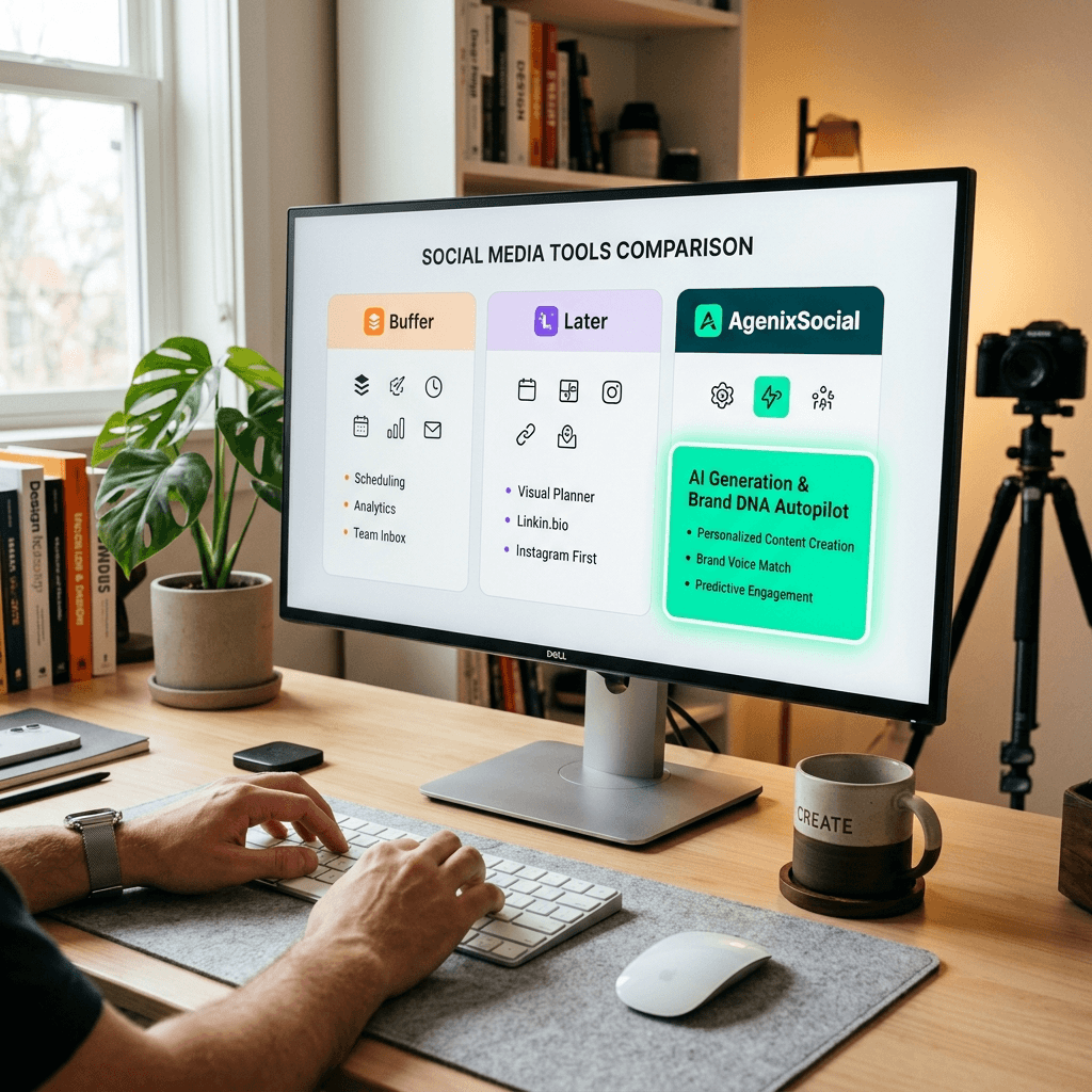 Buffer vs Later vs AgenixSocial: Why Scheduling Is No Longer Enough