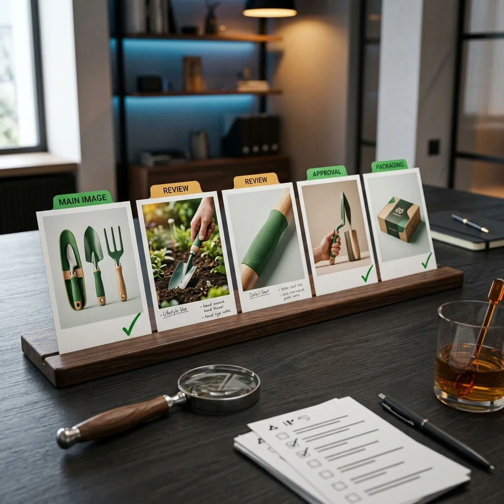 Review checklist for AI-generated marketplace product images.
