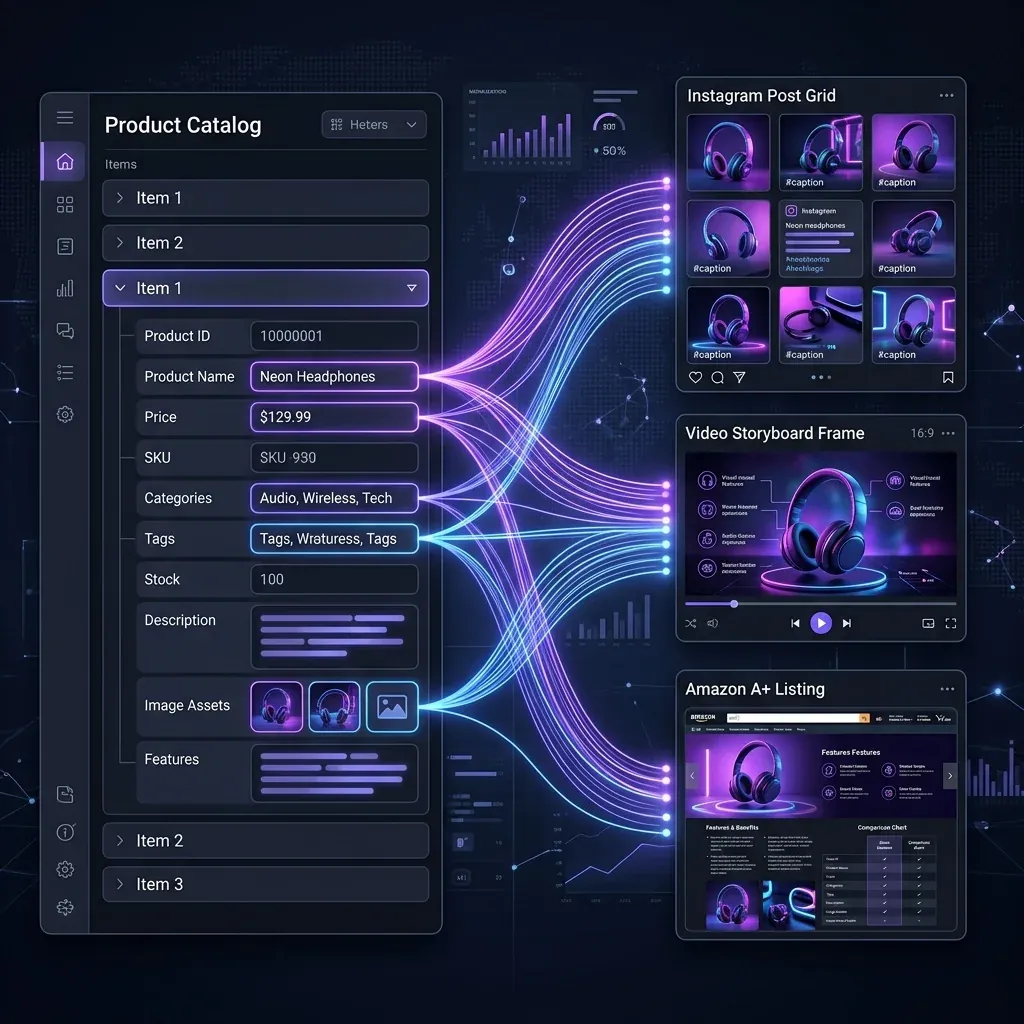 Turn Your Product Catalog into AI Content: Social Posts, Images, Videos, and Listings