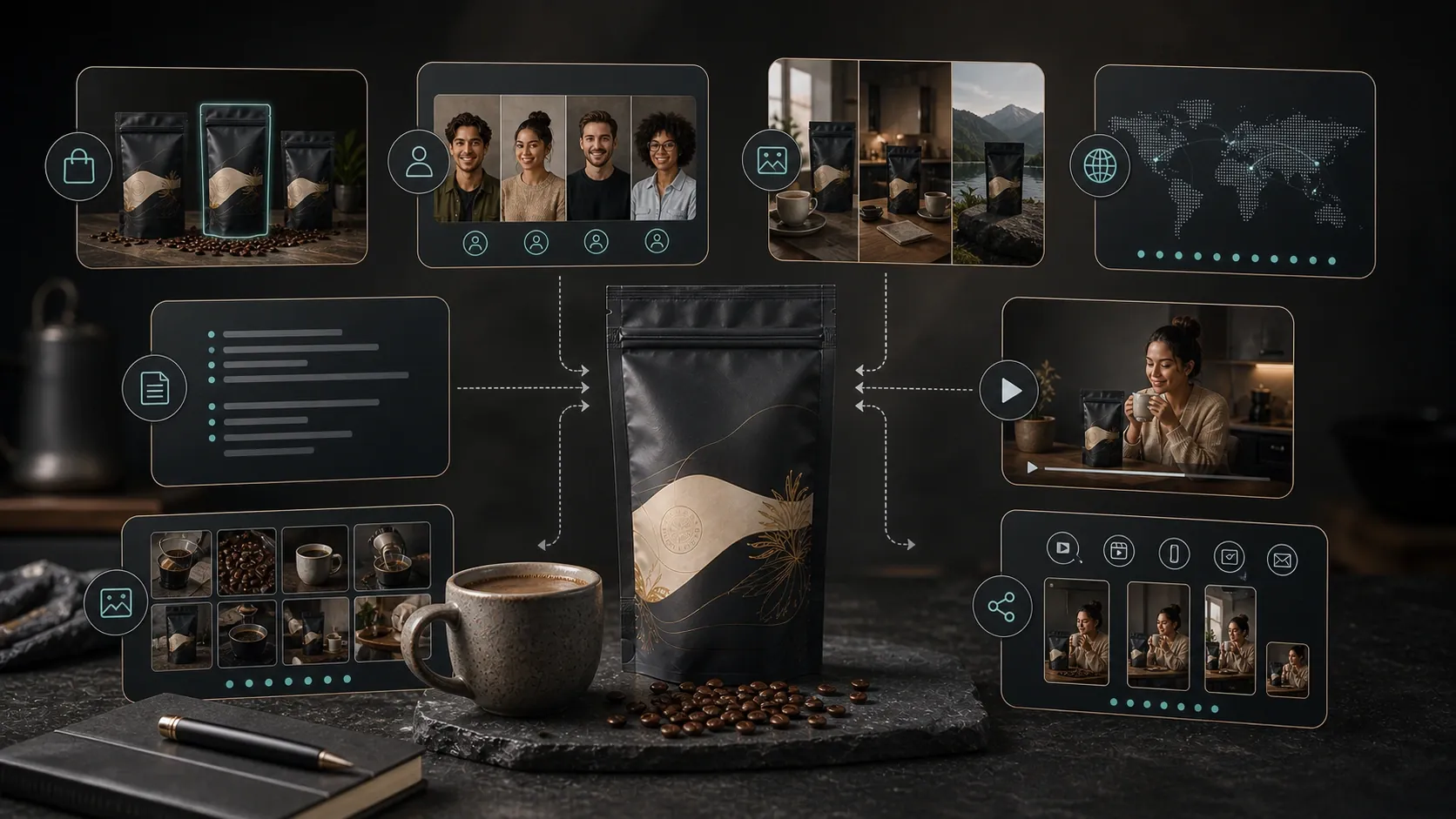 Product-led AI creator video workflow for ecommerce brands using product context, avatars, languages, scripts, and campaign reuse.
