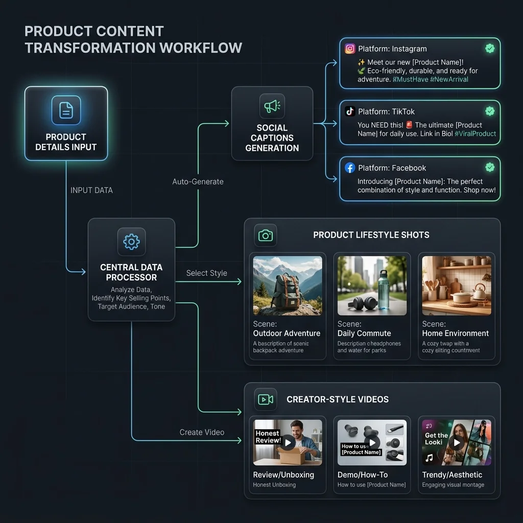 Product content transformation workflow schema