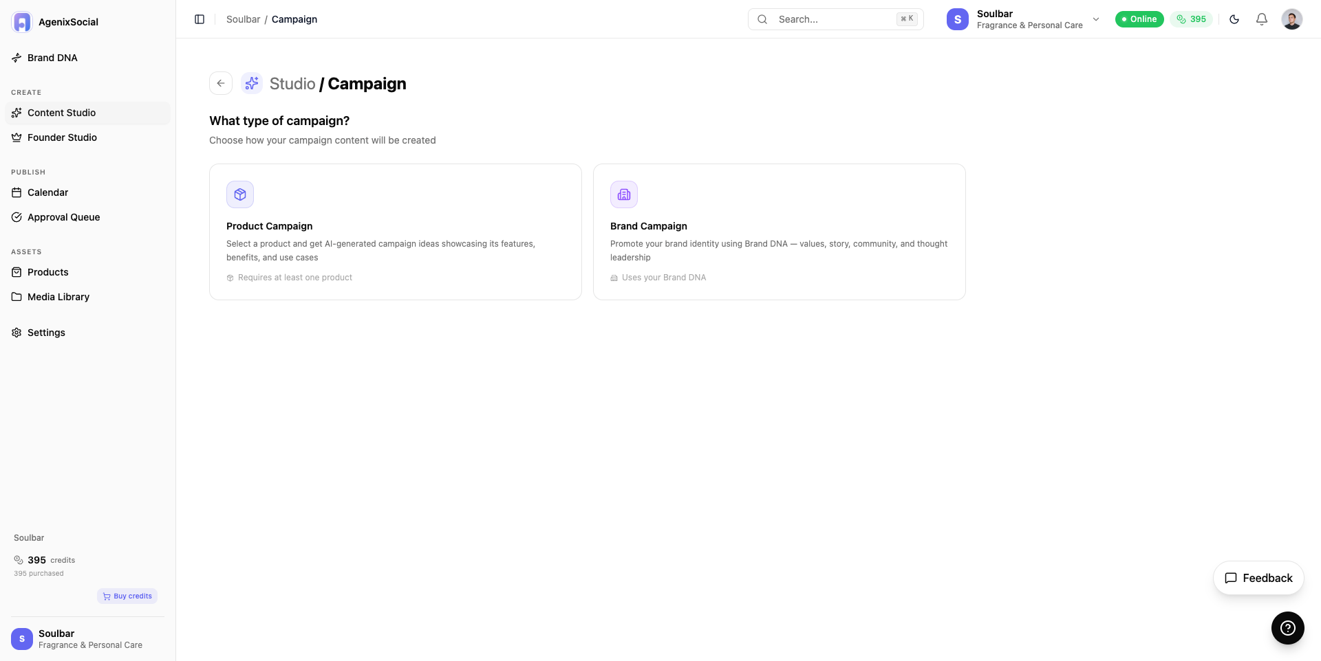AgenixSocial campaign planning workflow
